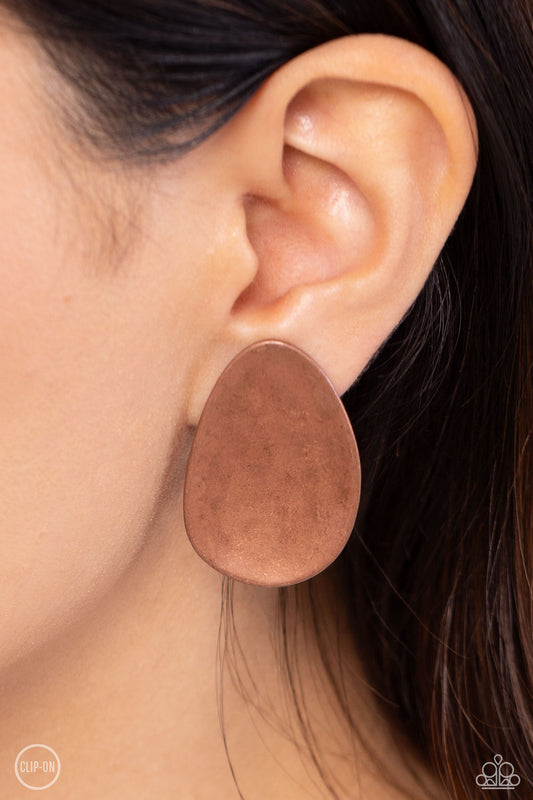 In PLAINS Sight Copper Clip-On Earrings