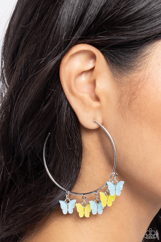 Bemusing Butterflies Blue-Earrings