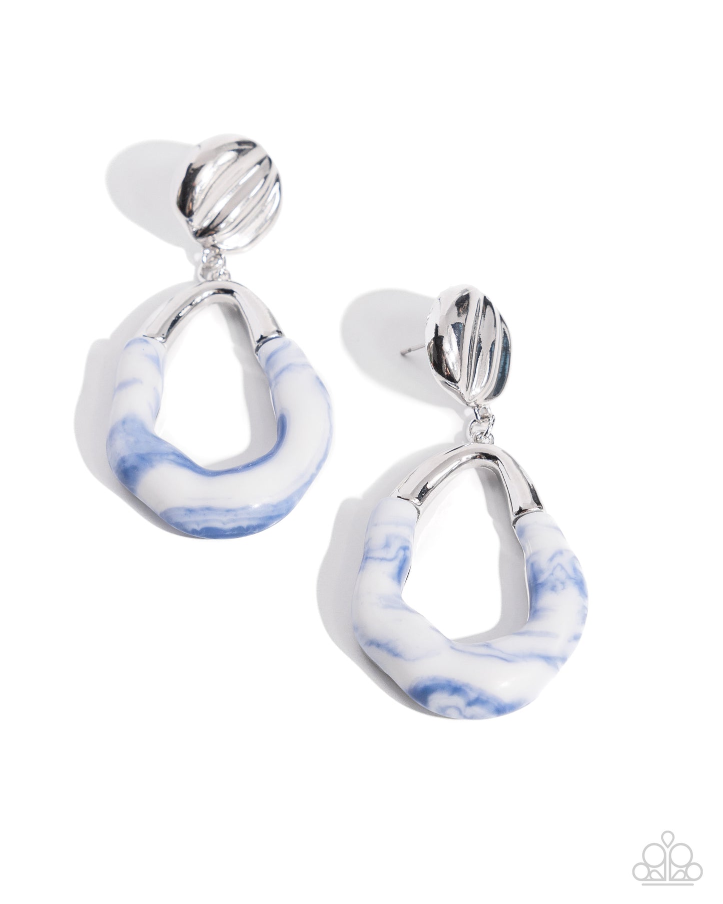 High-Sheen Swirls Blue-Earrings