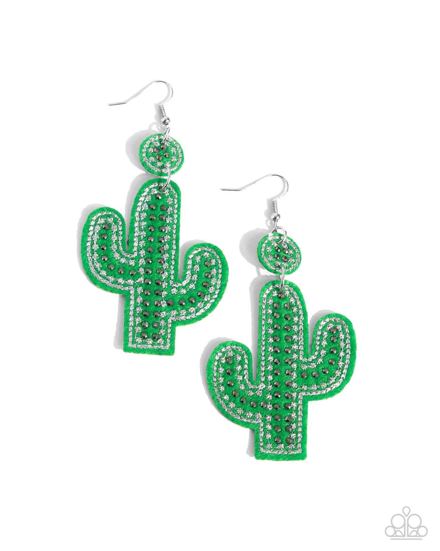 Cactus Cameo Green-Earrings