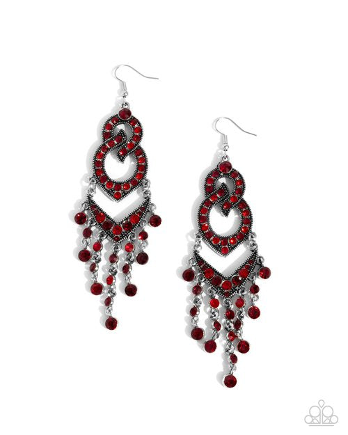 Pristine Precipitation Red-Earrings