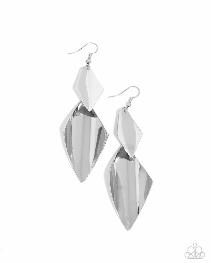 Skillfully Sheared Silver-Earrings