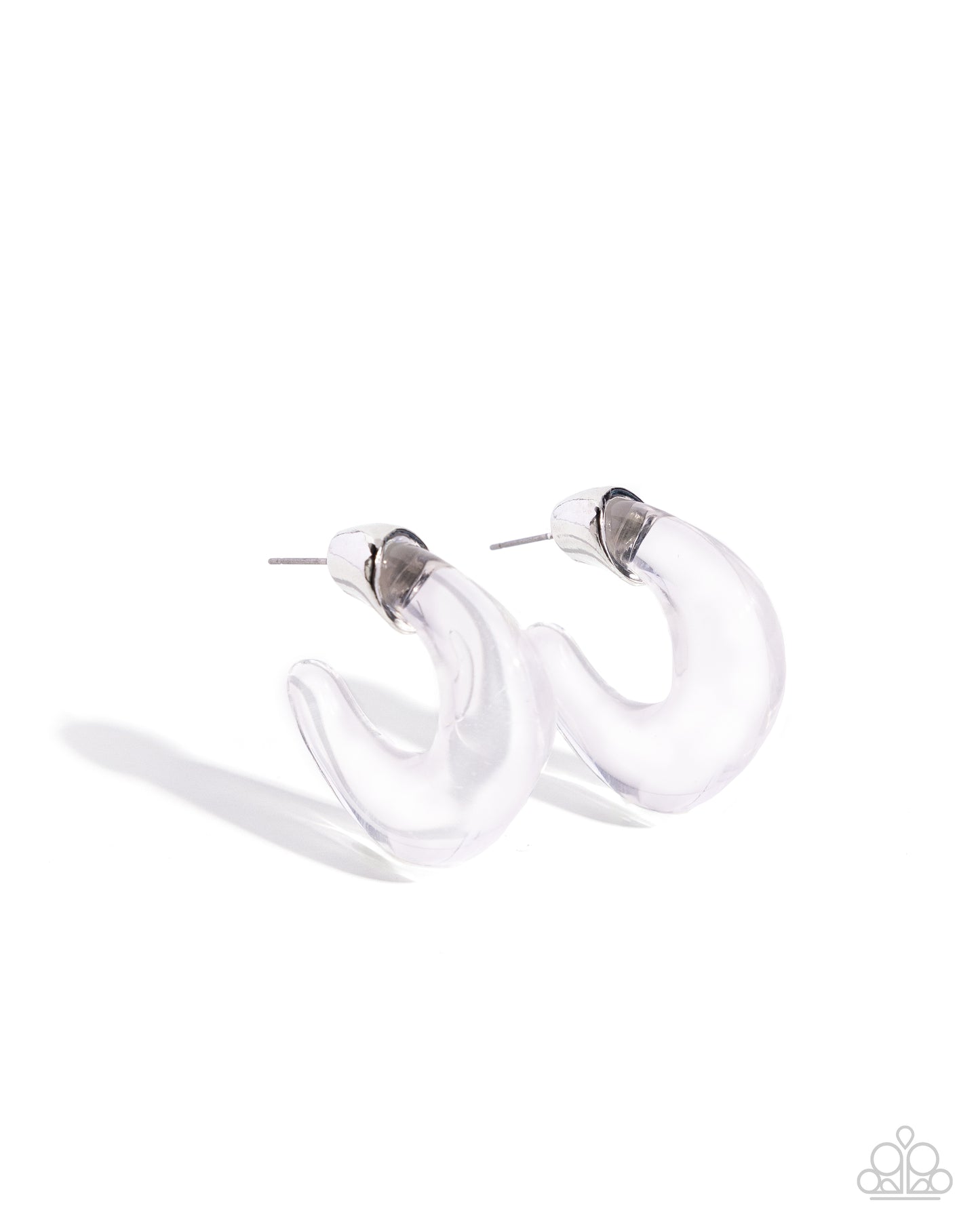 Clear Charm White-Earrings