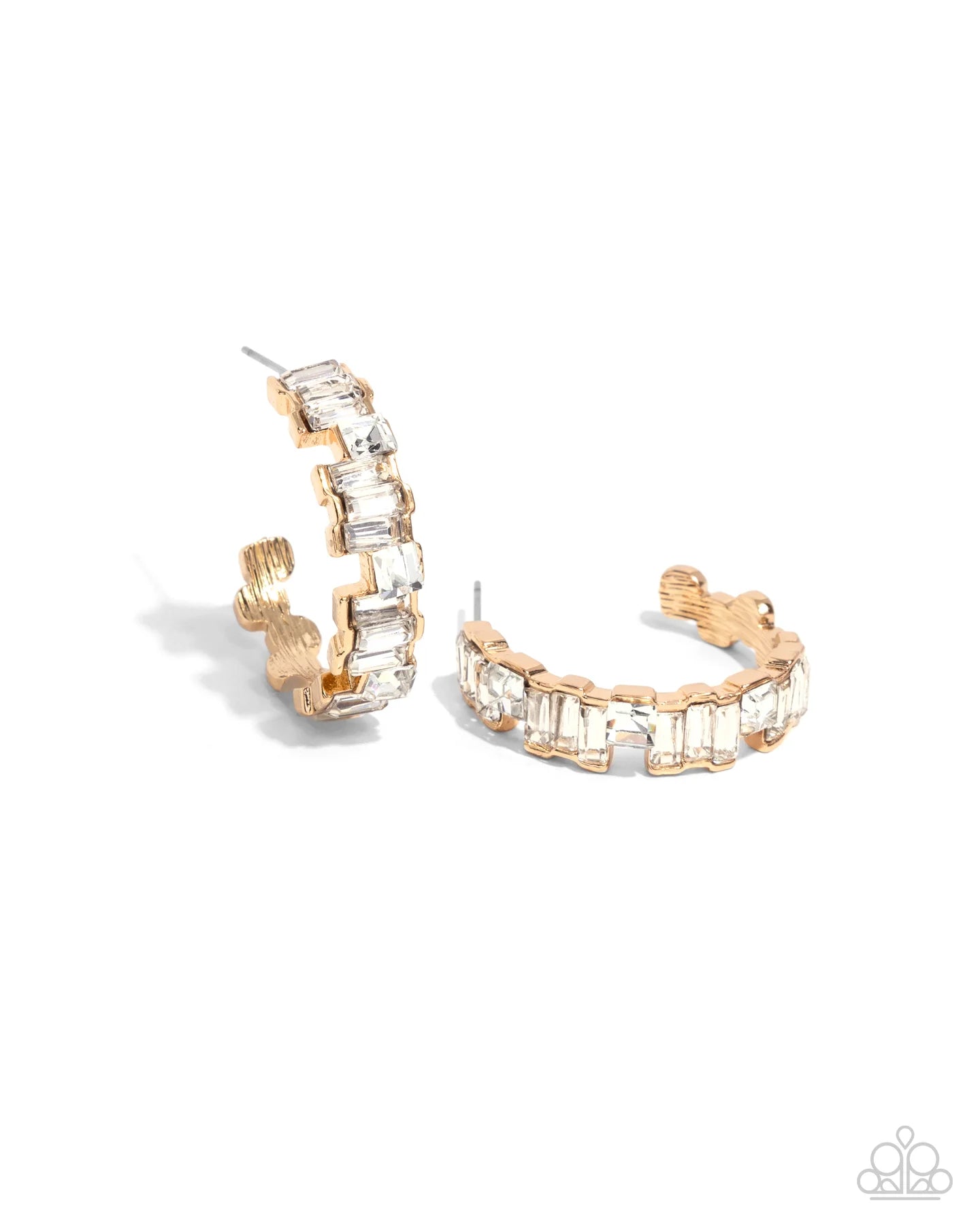 Fashionably Framed Gold Hoop-Earrings