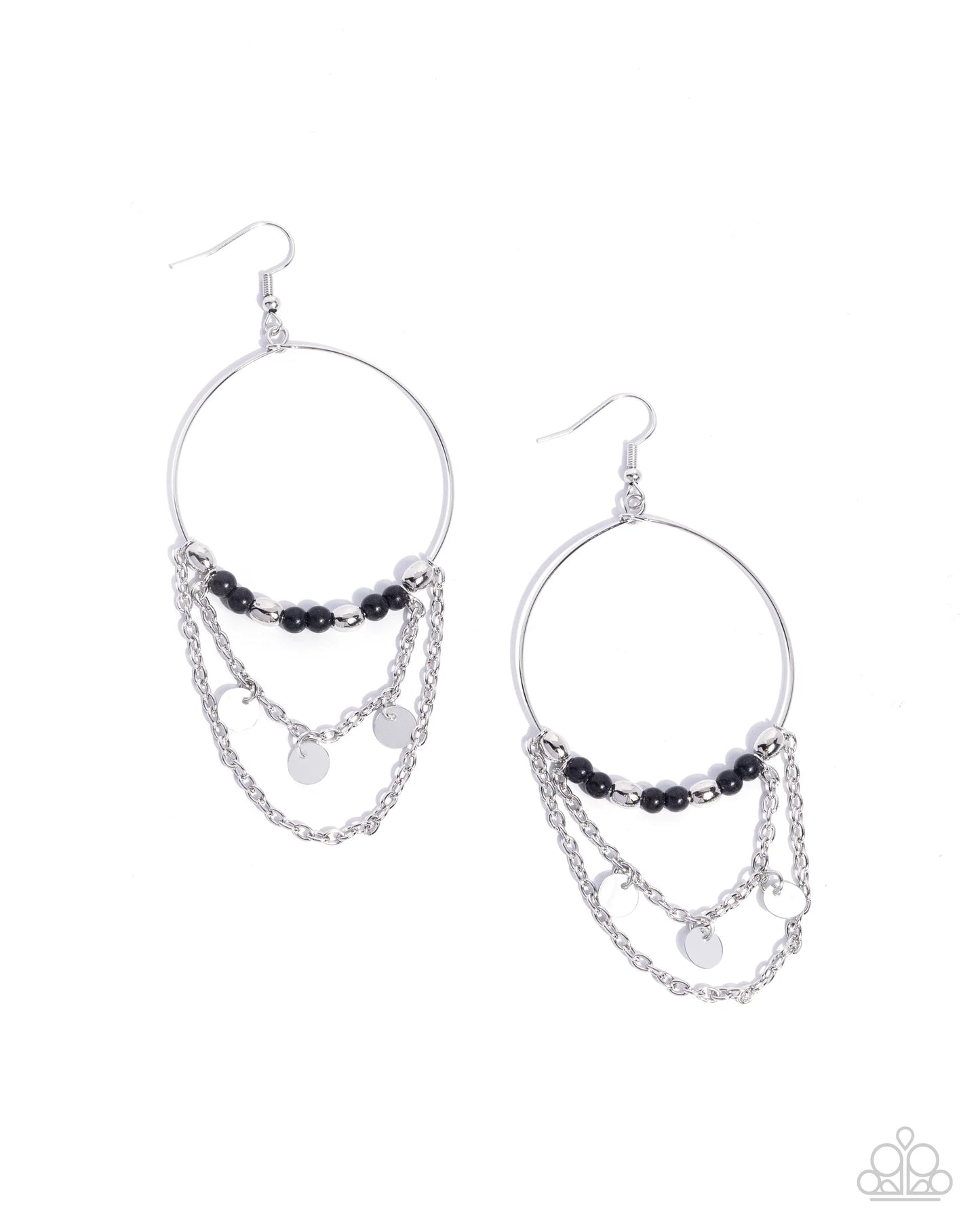 Fearless Fringe Black-Earrings