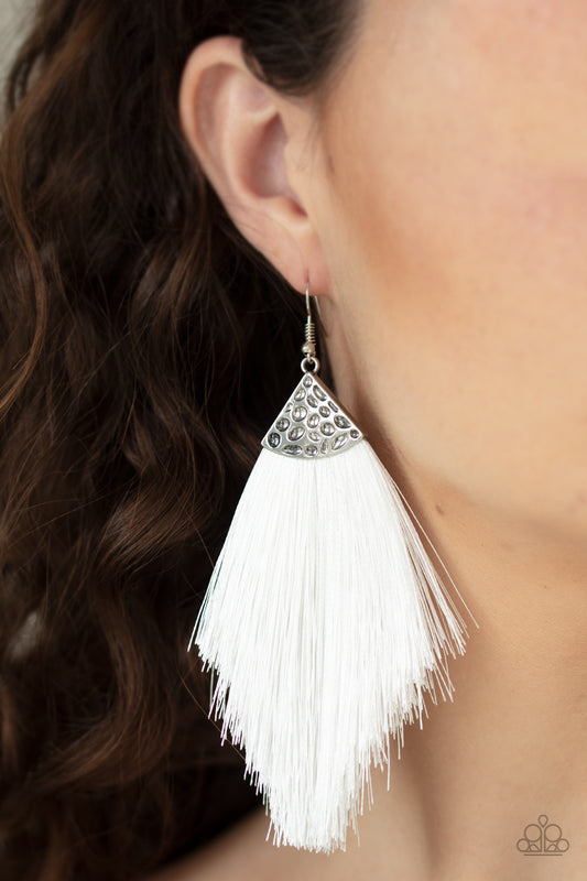 Tassel Tempo White-Earrings