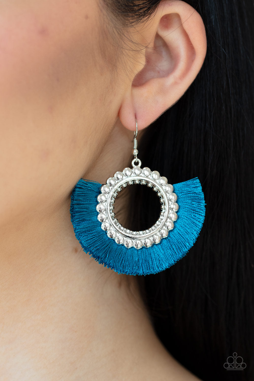 Fringe Fanatic Blue-Earrings