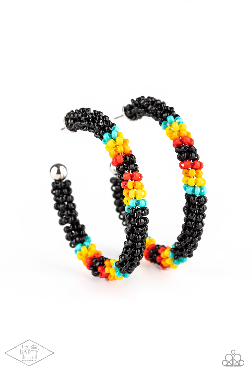 Bodaciously Beaded Black-Earrings