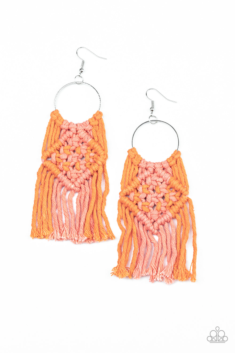 Macrame Rainbow Orange- Earrings