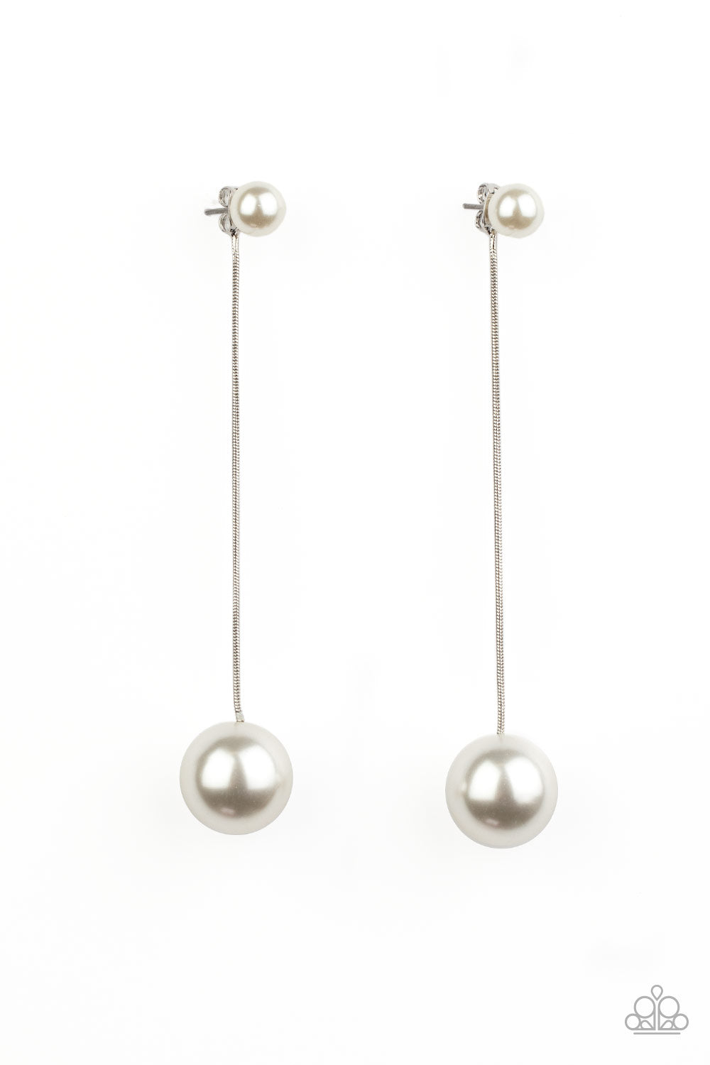 Extended Elegance White-Earrings
