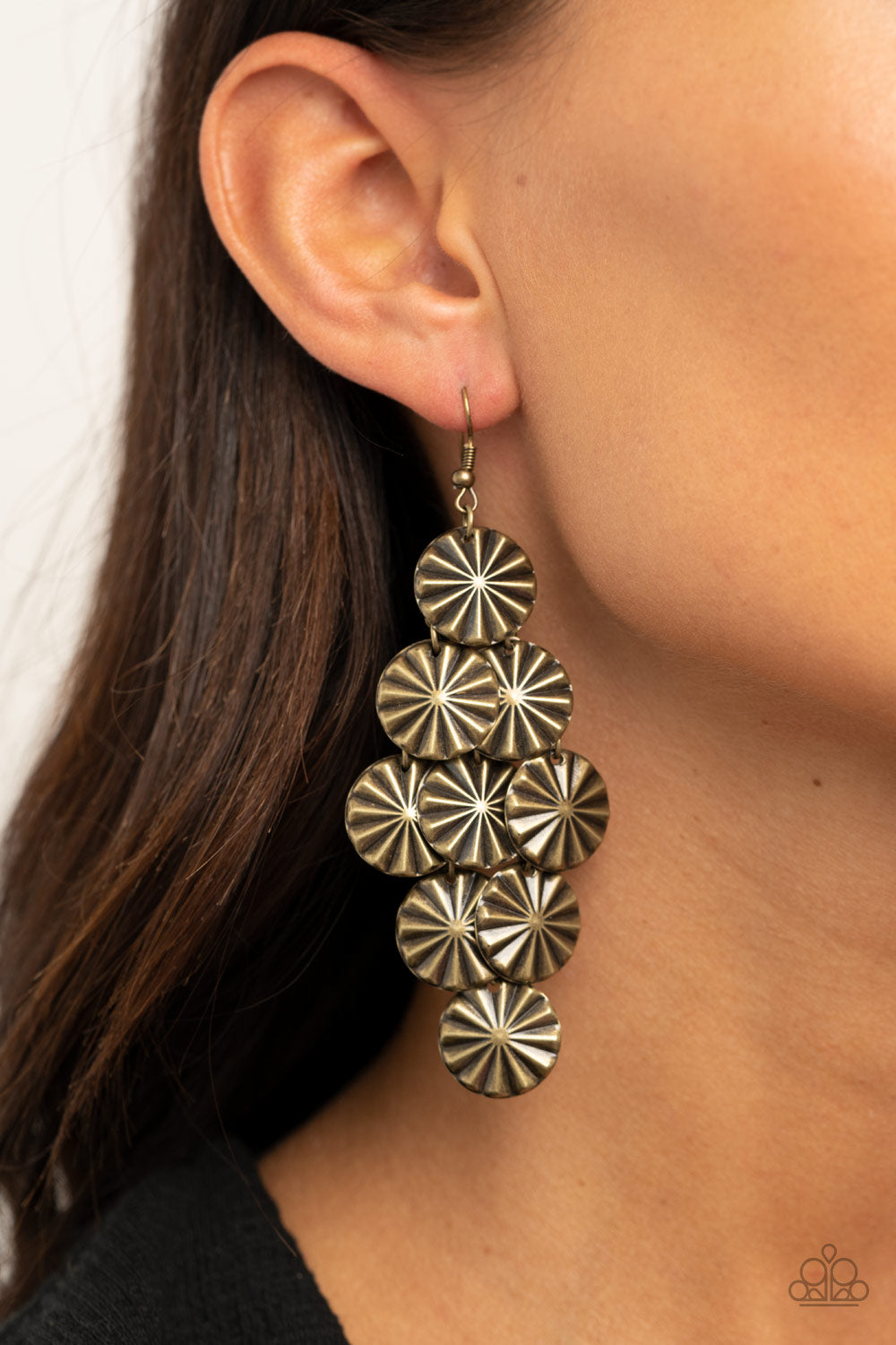 Star Spangled Shine Brass-Earrings