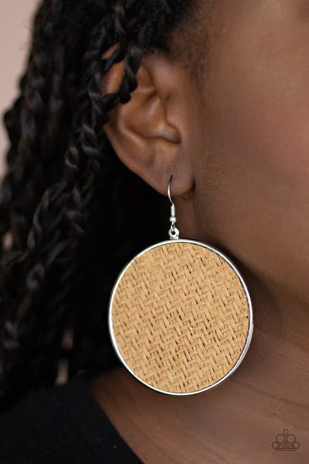 Wonderfully Woven Brown-Earrings