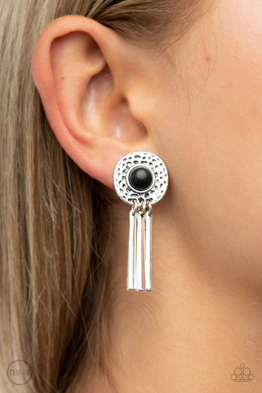 Desert Amulet Black Clip On-Earrings