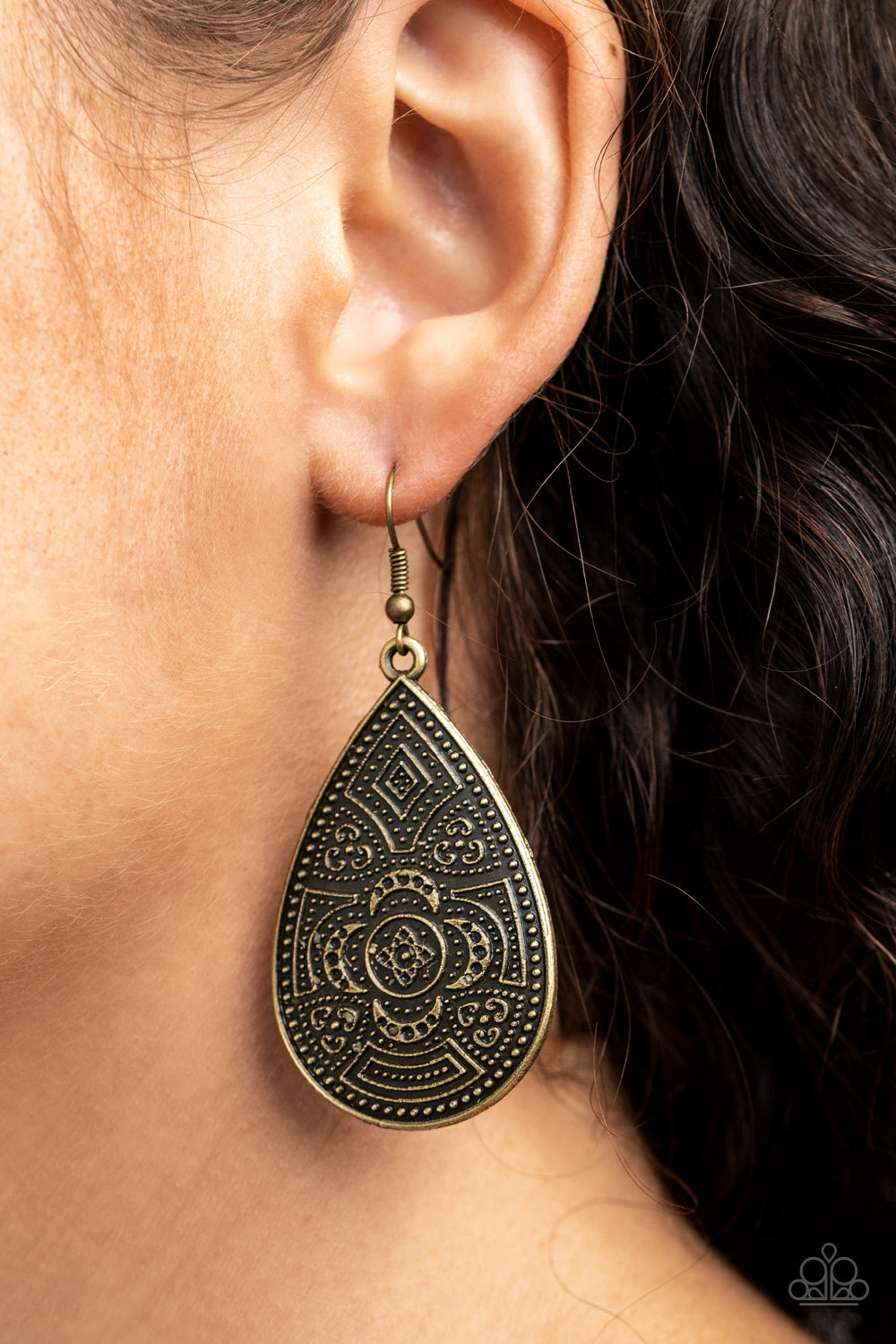 Tribal Takeover Brass-Earrings
