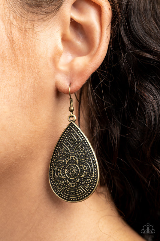 Tribal Takeover Brass-Earrings