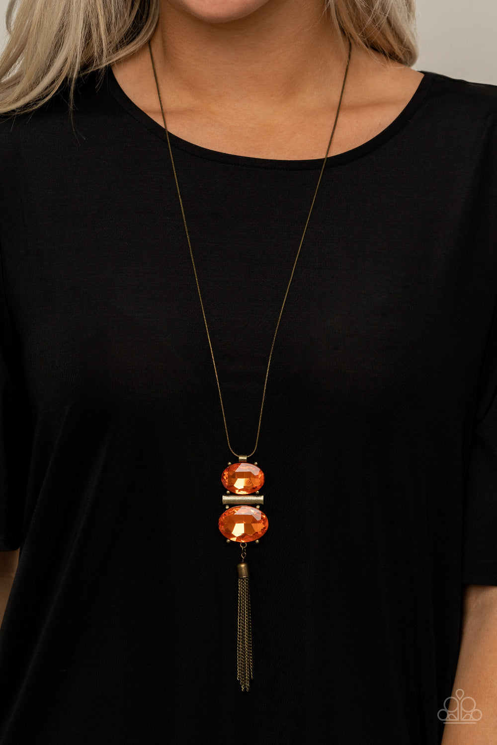 Runway Rival Orange-Necklace