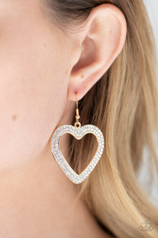 GLISTEN To Your Heart Gold-Earrings