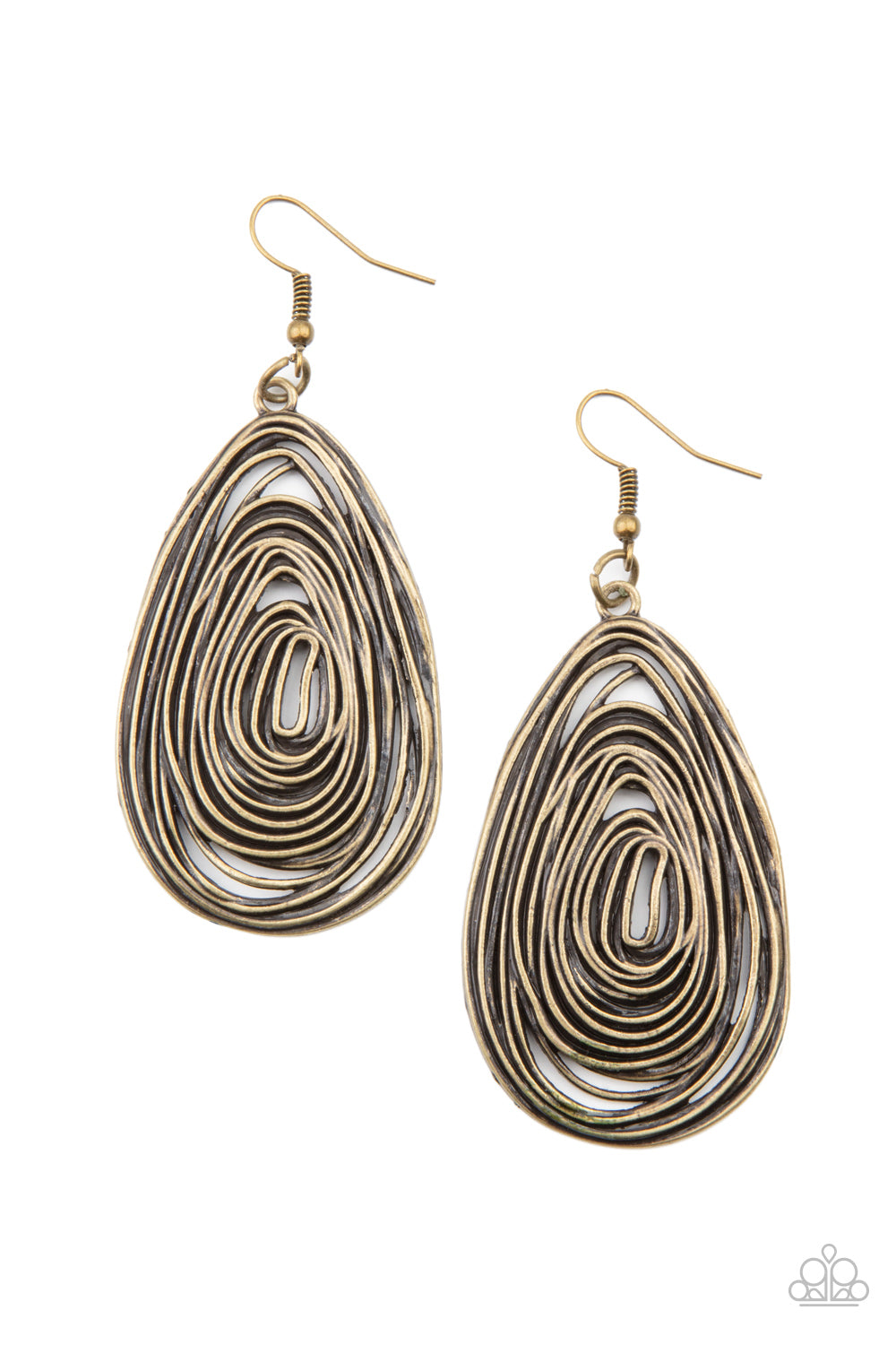 Rural Ripples Brass-Earrings