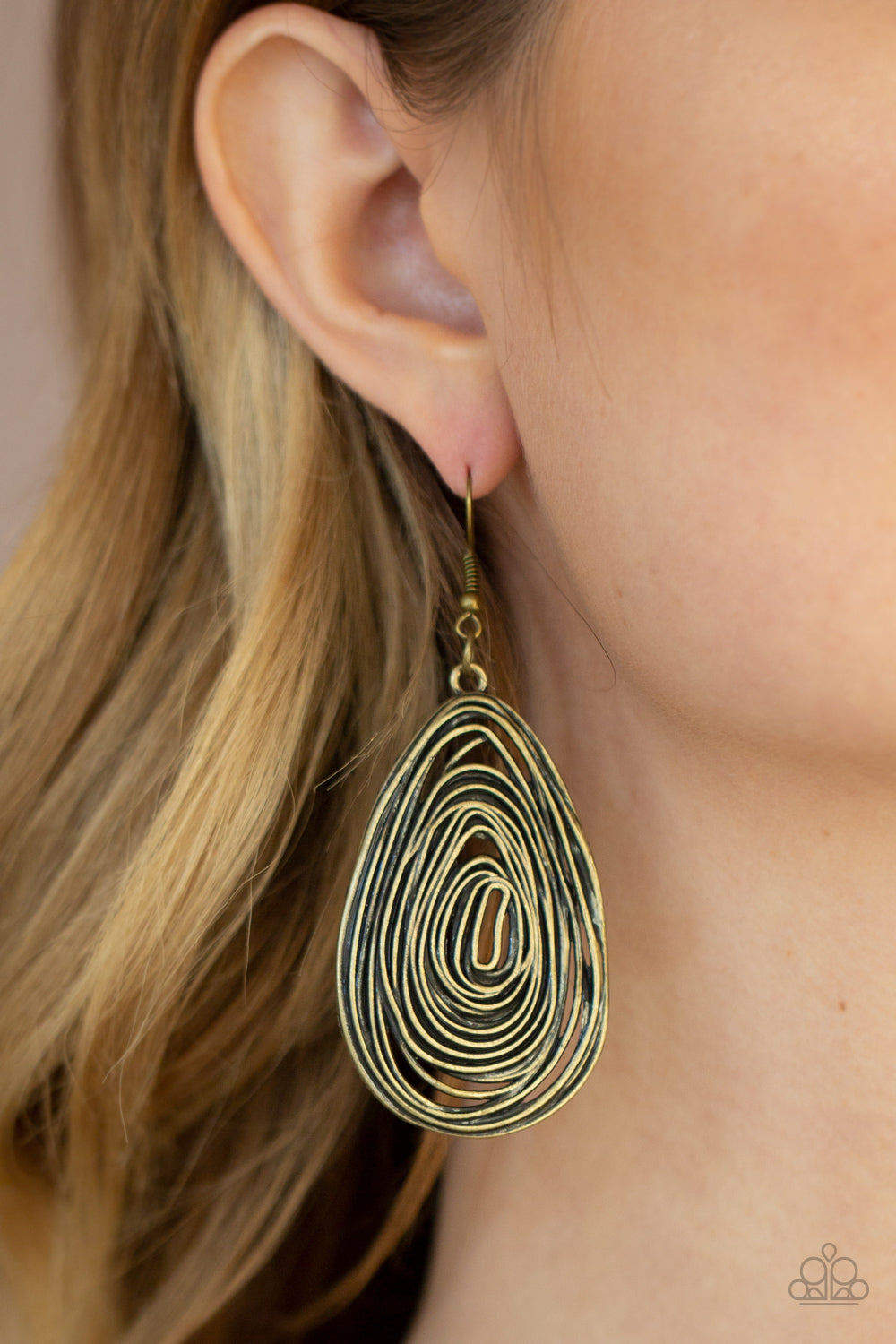 Rural Ripples Brass-Earrings