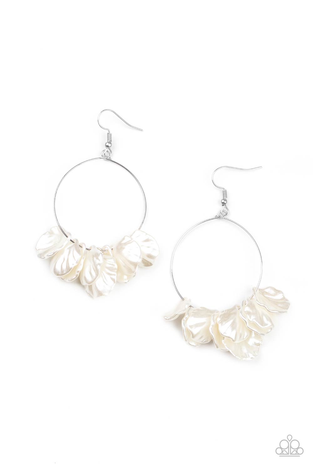 Sailboats and Seashells White-Earrings