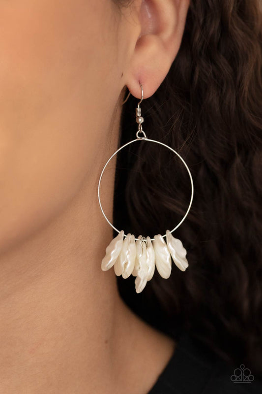 Sailboats and Seashells White-Earrings