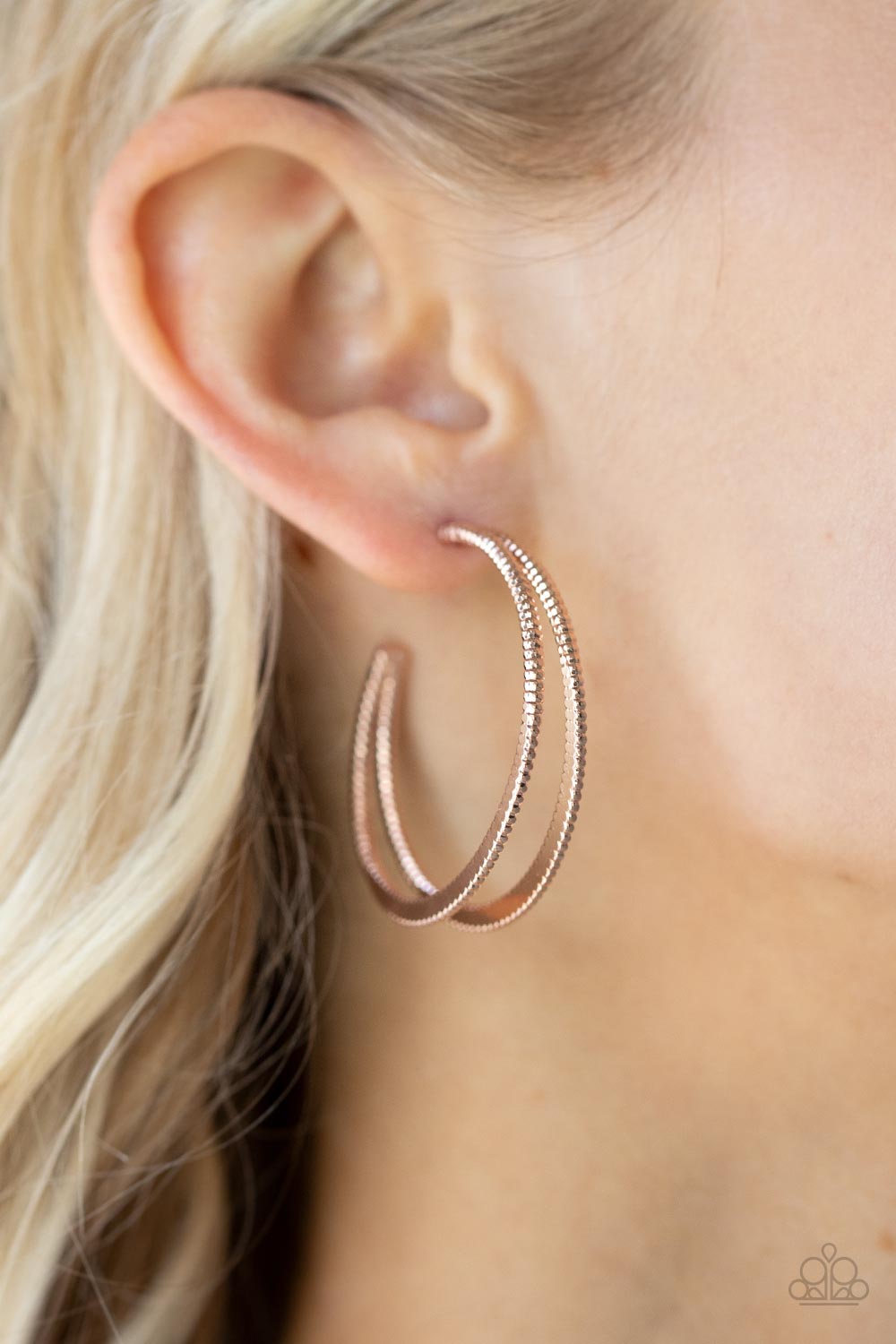 Rustic Curves Rose Gold-Earrings
