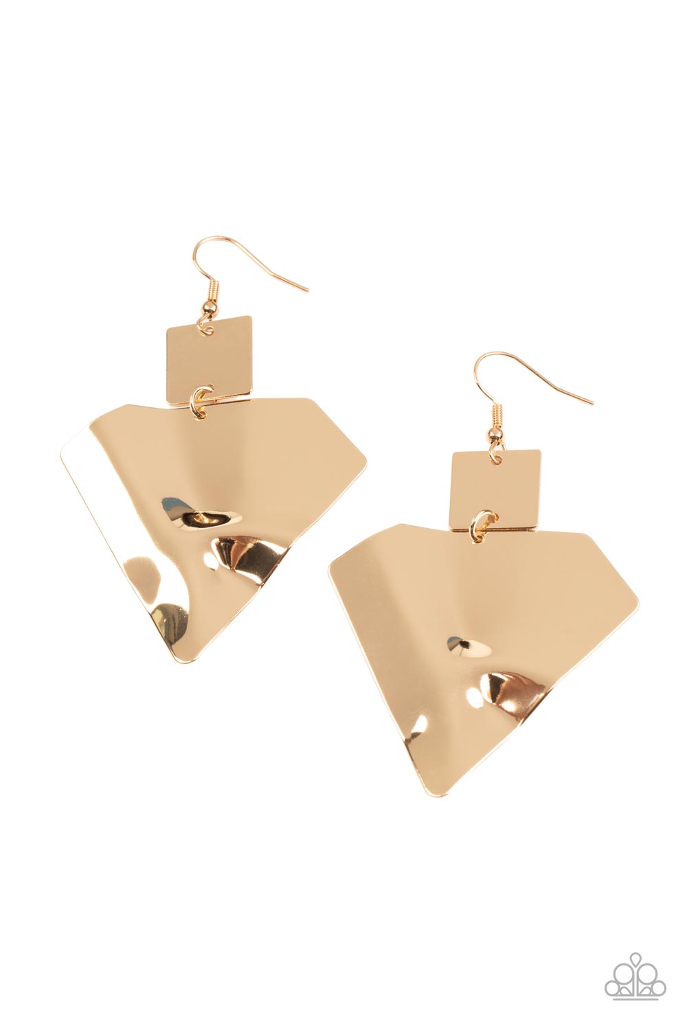 Deceivingly Deco Gold-Earrings