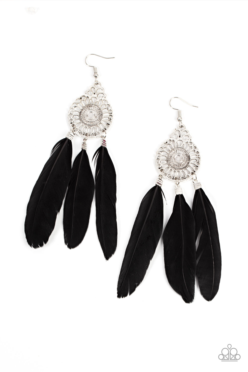 Pretty in PLUMES Black-Earrings