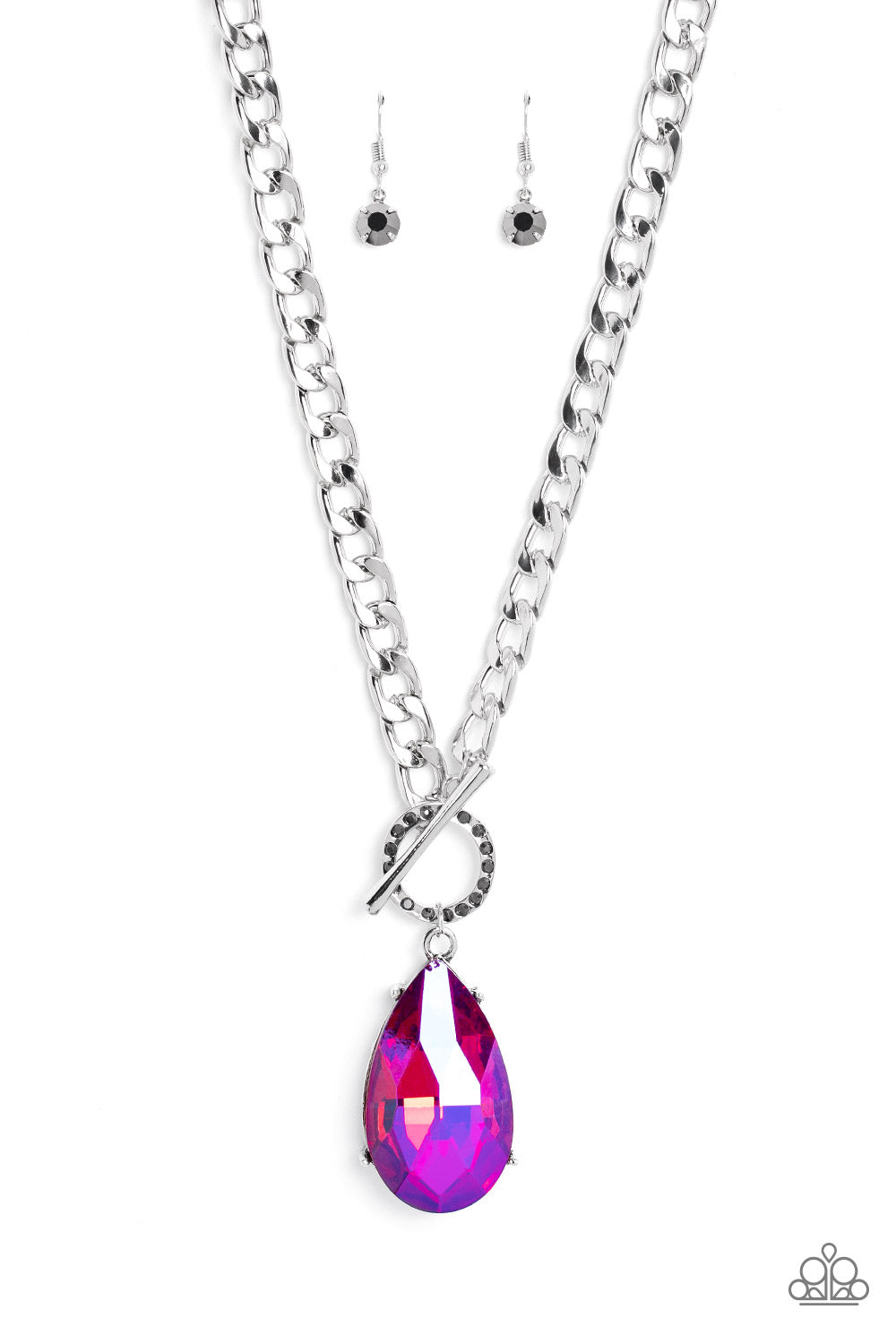 Edgy Exaggeration Pink-Necklace