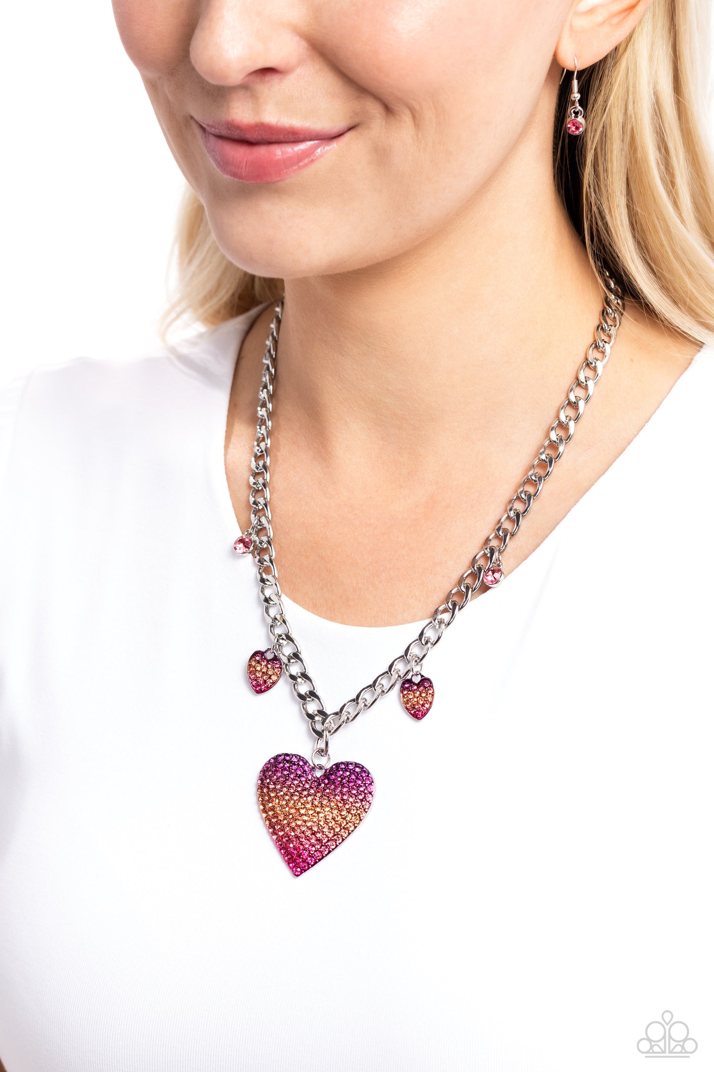 For the Most HEART Pink-Necklace