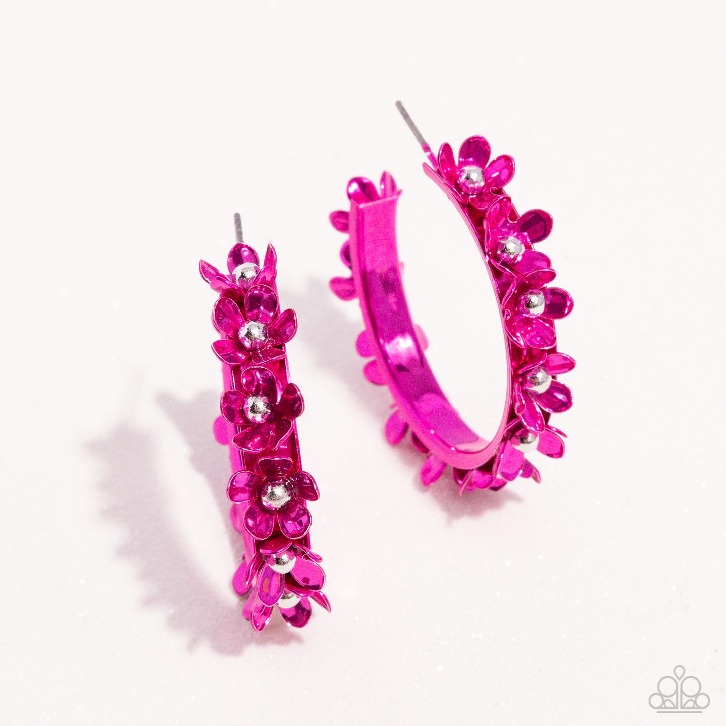 Fashionable Flower Crown Pink-Earrings