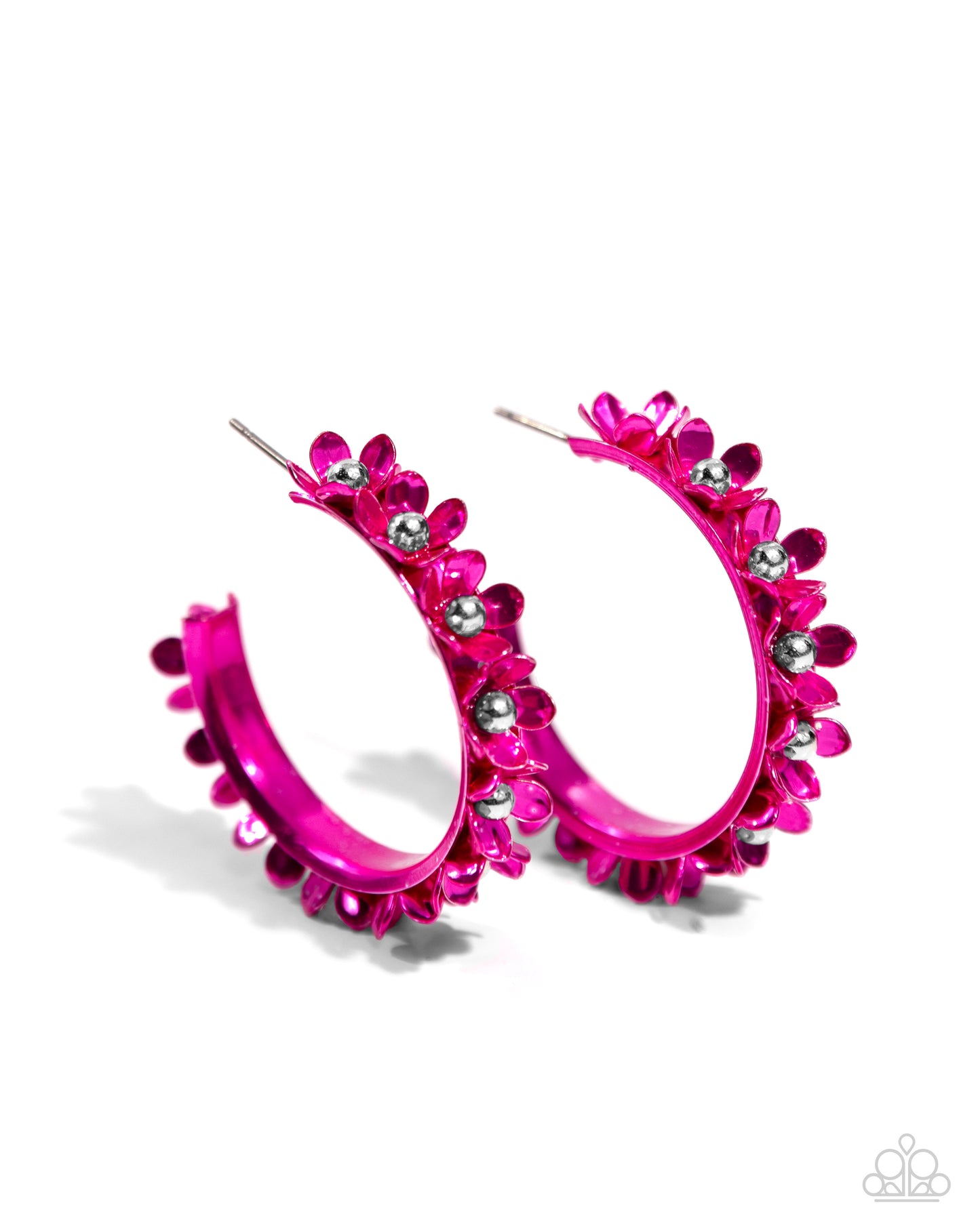 Fashionable Flower Crown Pink-Earrings
