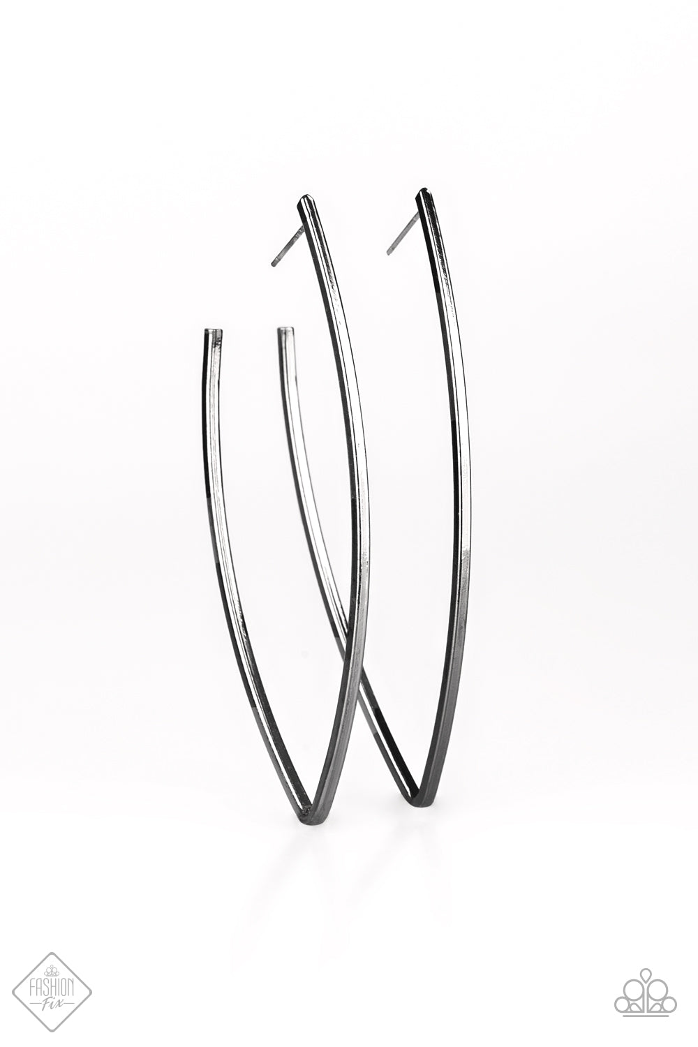 Nothing But Trouble Black Hoop-Earrings