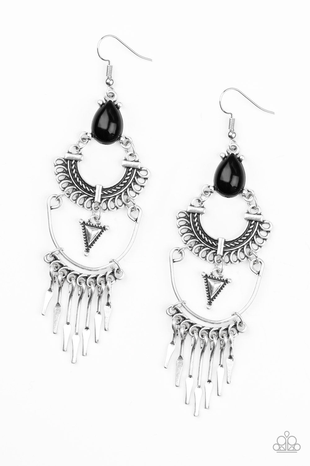 Progressively Pioneer Black-Earrings