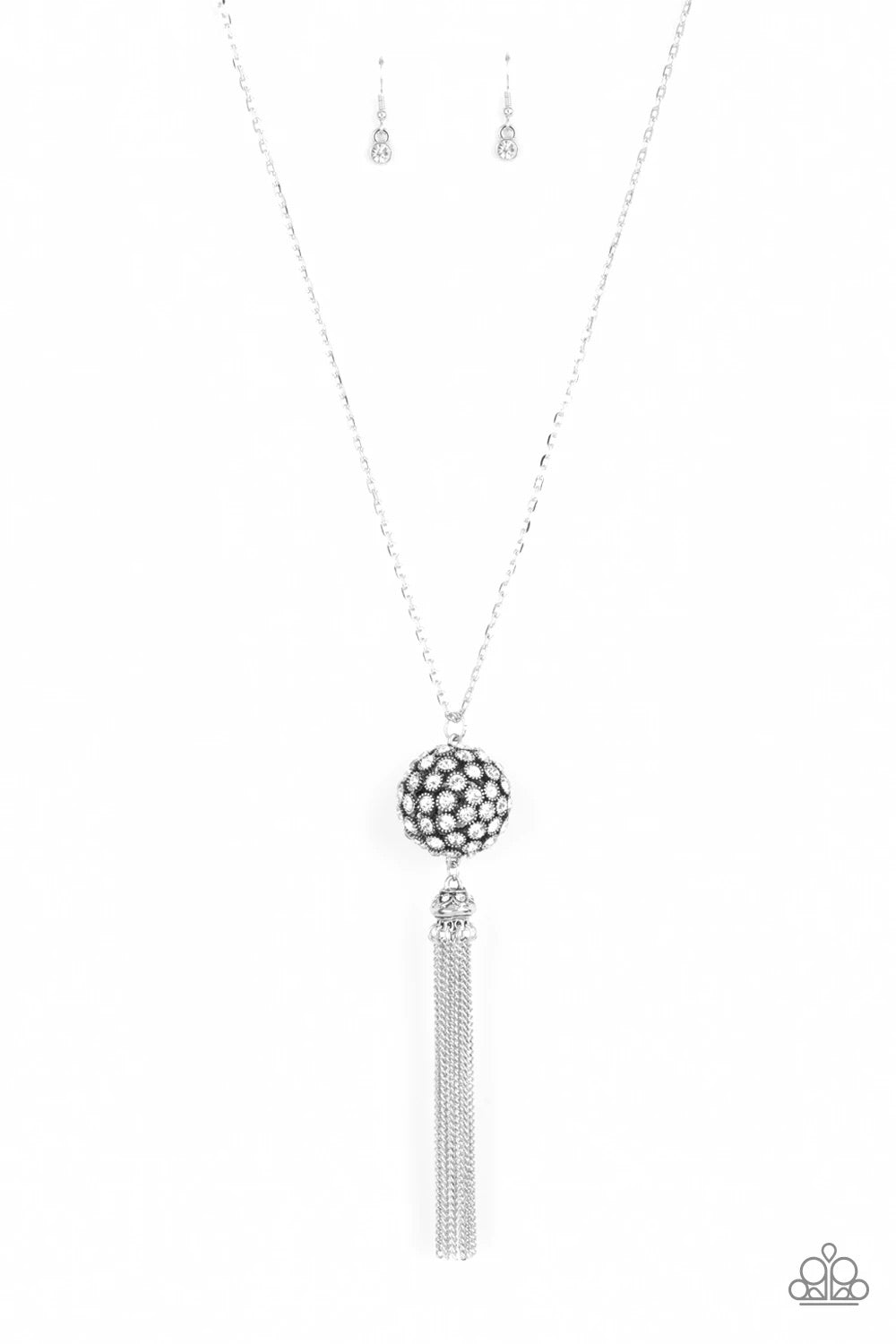 Rhinestone Revolution White-Necklace
