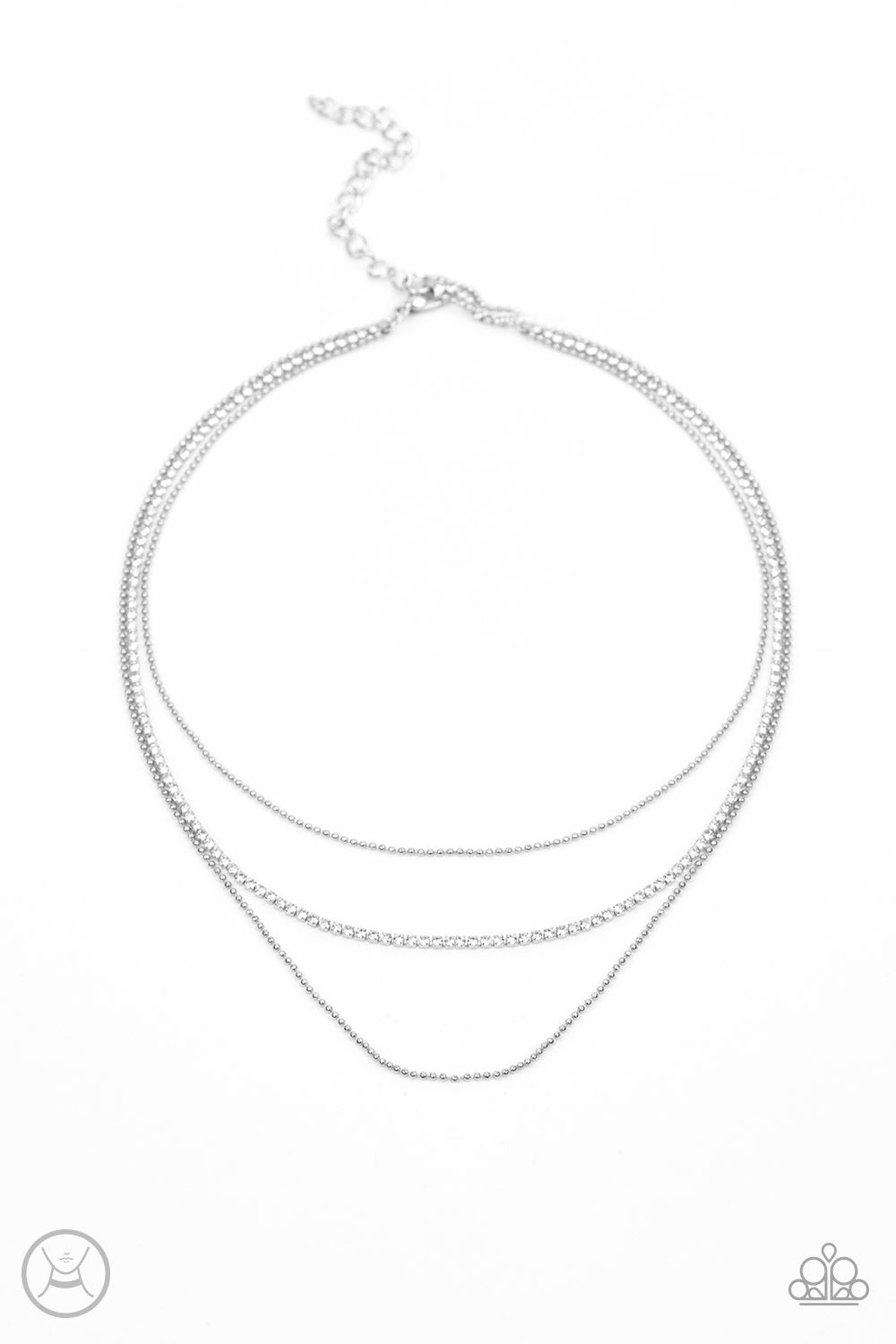Battle of the Glitz White-Choker Necklace