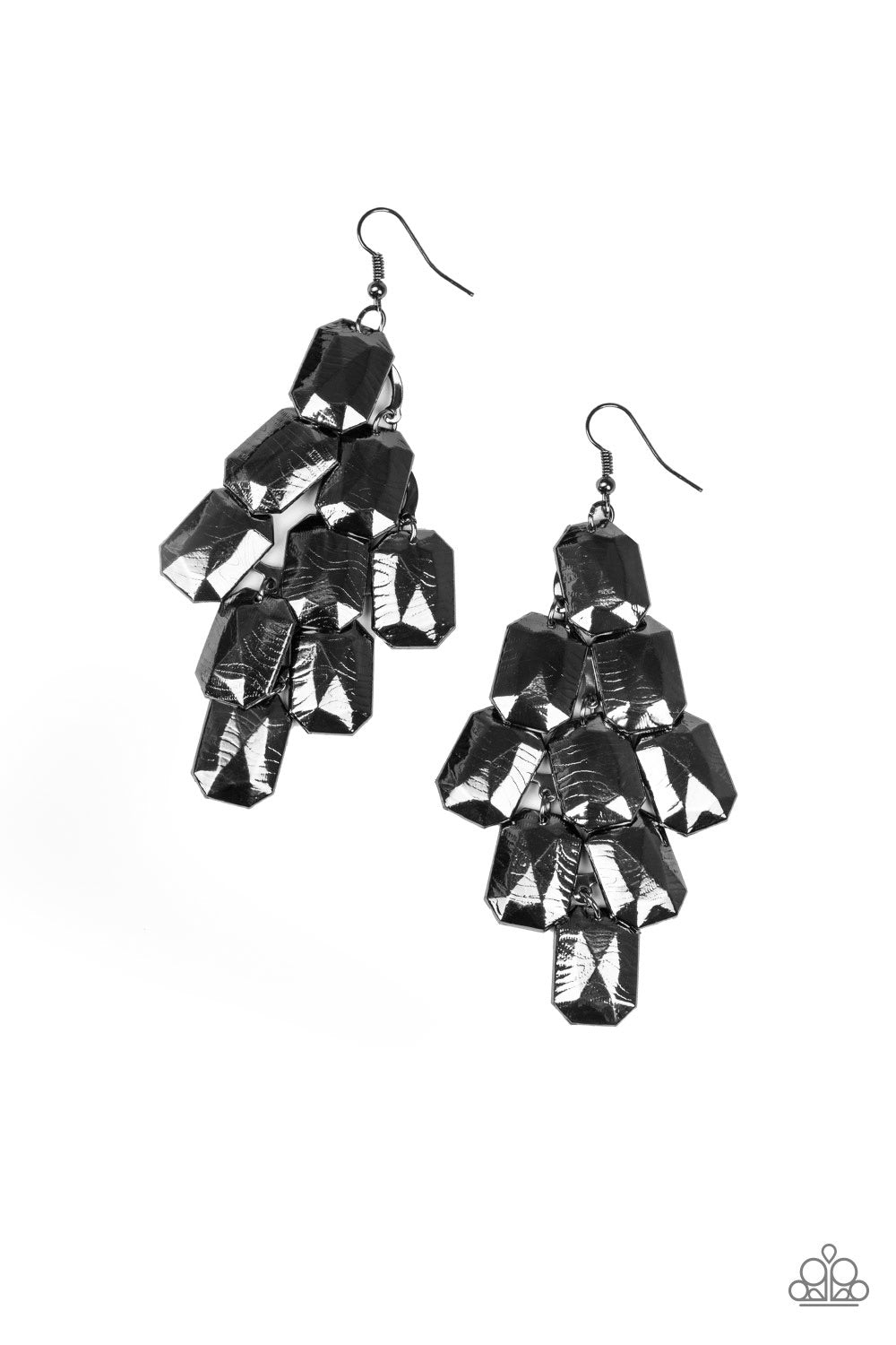 Contemporary Catwalk Black-Earrings