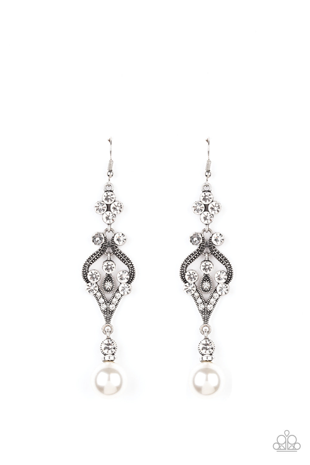 Elegantly Extravagant White-Earrings