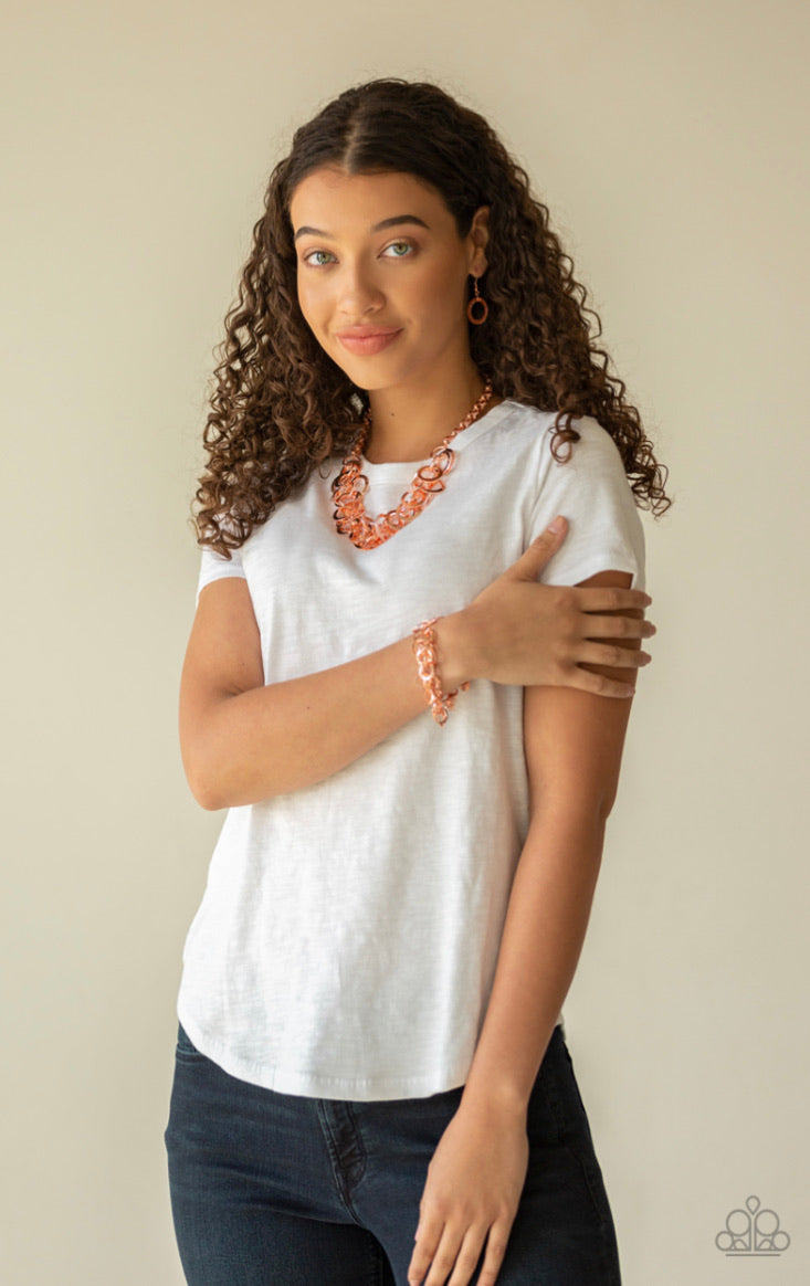 Ringing In The Bling Copper-Necklace