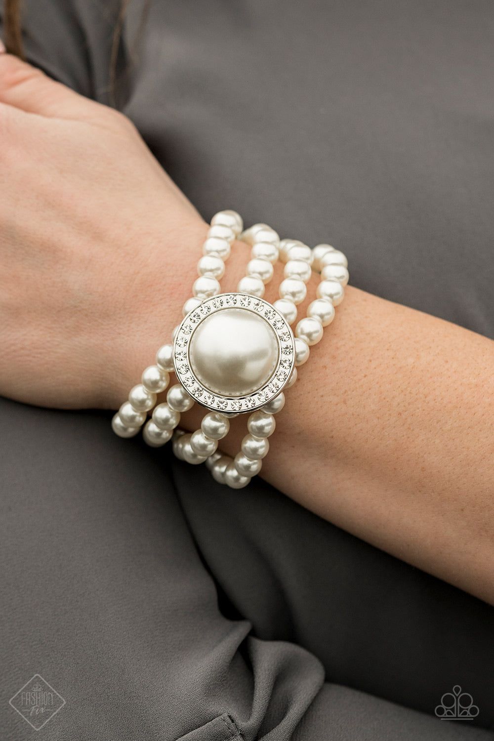 Top Tier Twinkle White-Bracelet