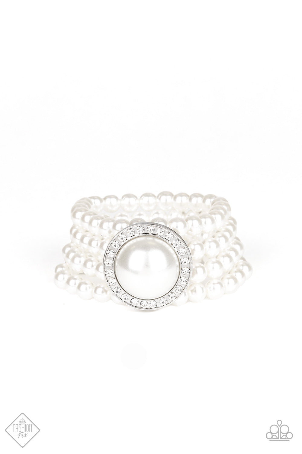 Top Tier Twinkle White-Bracelet
