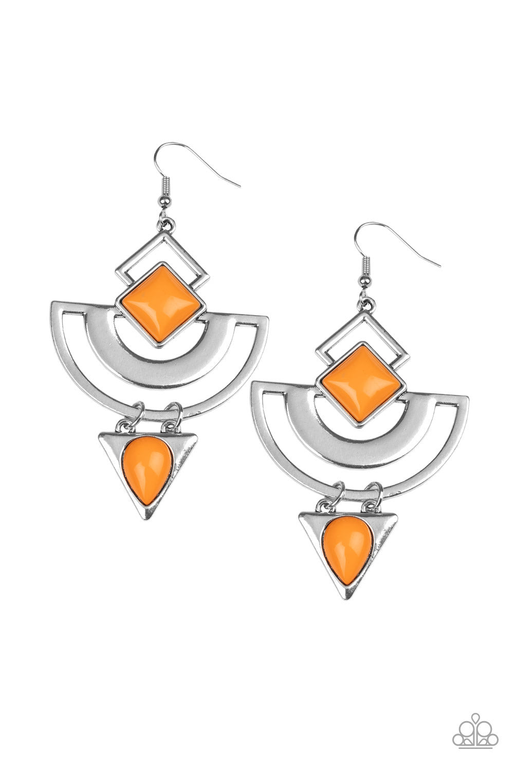 Geo Gypsy Orange-Earrings