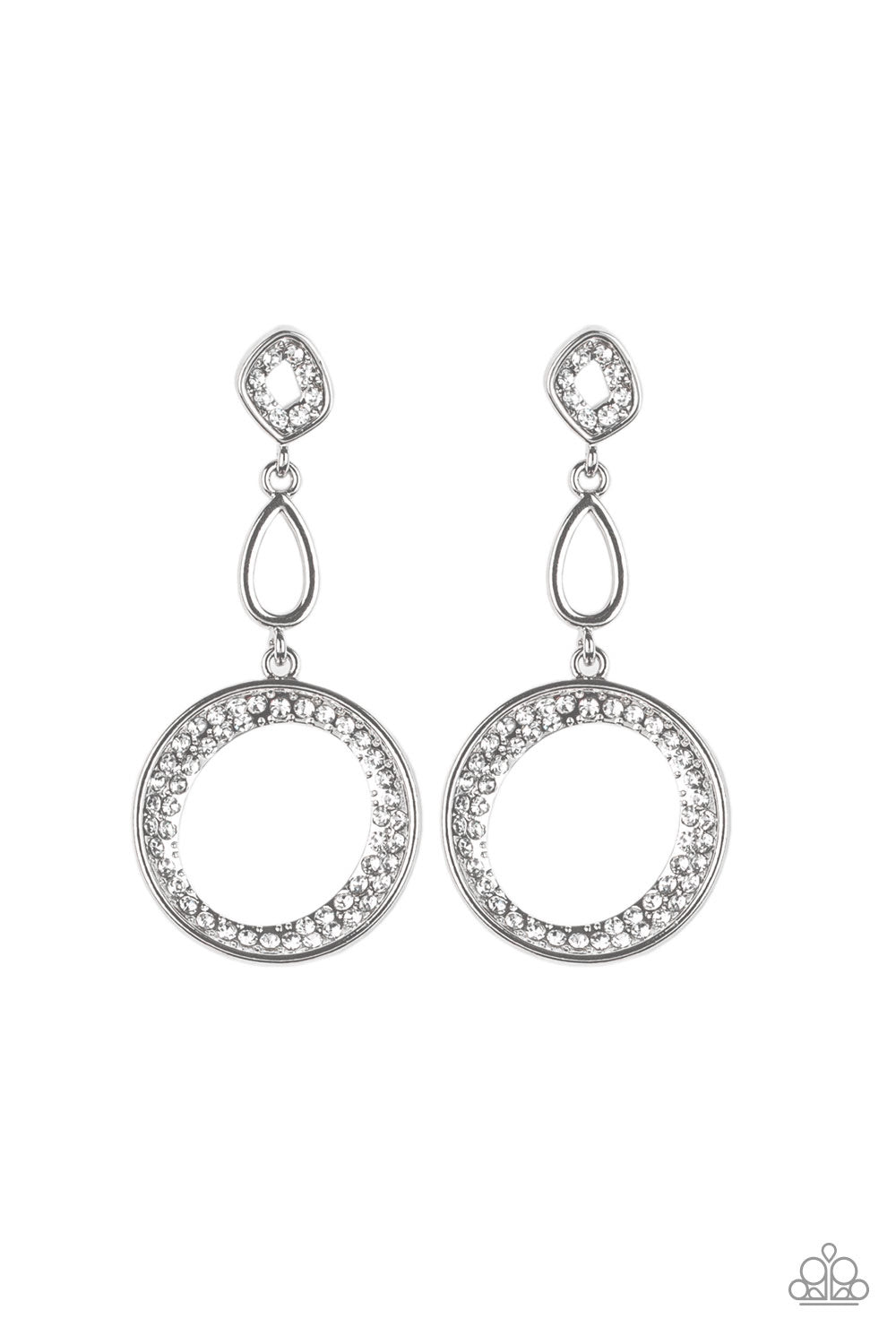 On The Glamour Scene White-Earrings