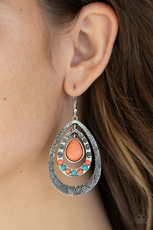 Terra Teardrops Orange-Earrings