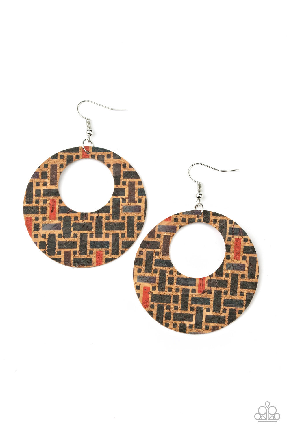 Put A Cork In It Black-Earrings