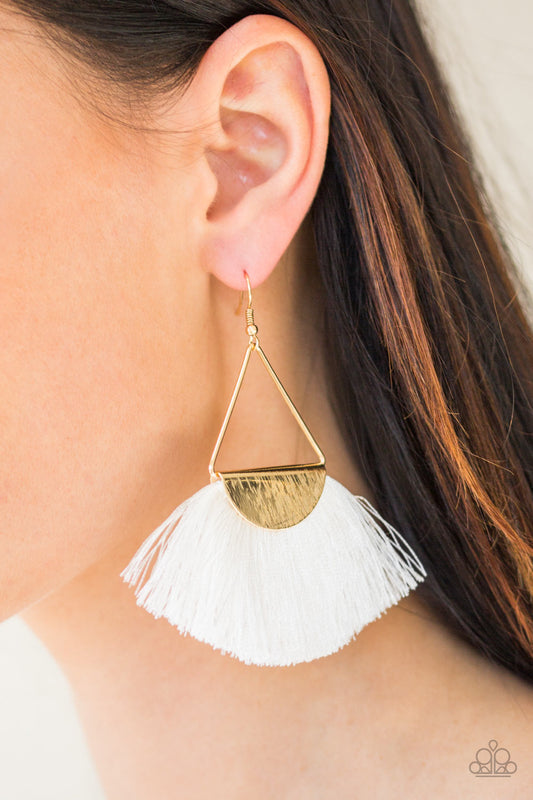 Modern Mayan White-Earrings