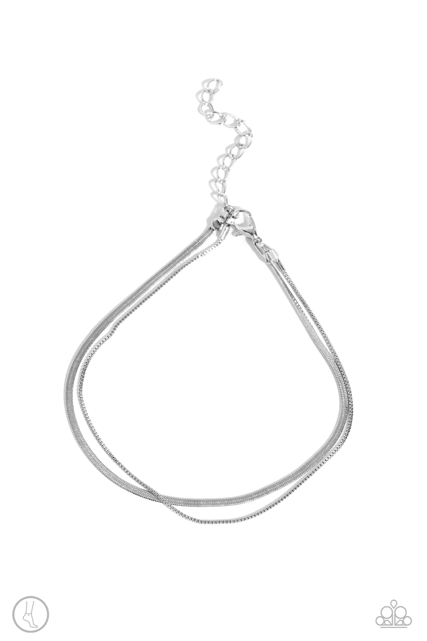 Glistening Gauge Silver-Anklet