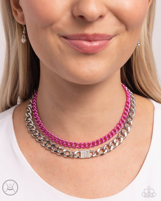 Exaggerated Effort Pink-Necklace