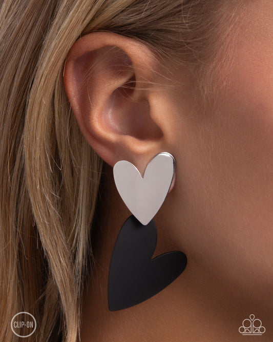 Romantic Occasion Black Clip-On Earrings