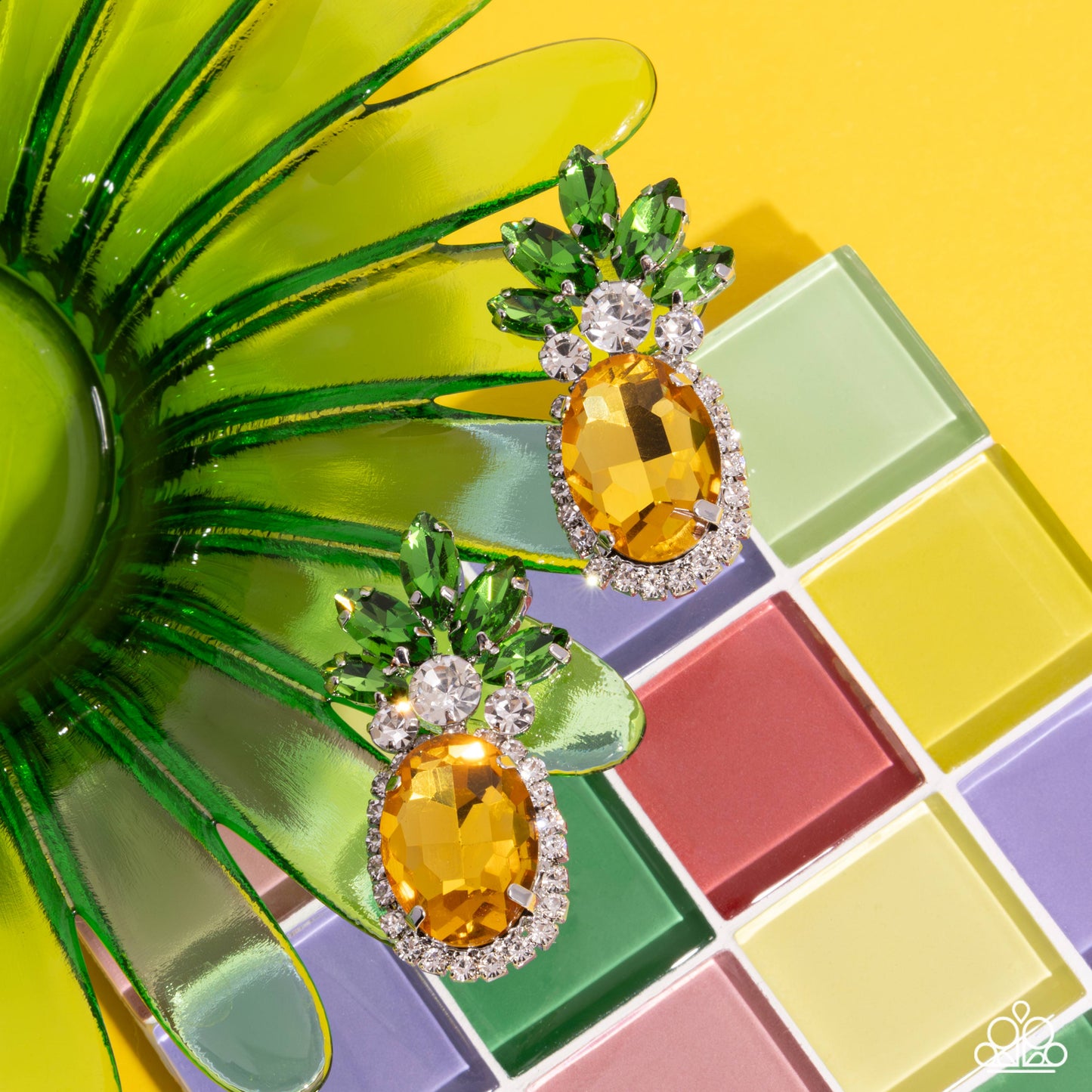 Prismatic Pineapple Yellow-Earrings